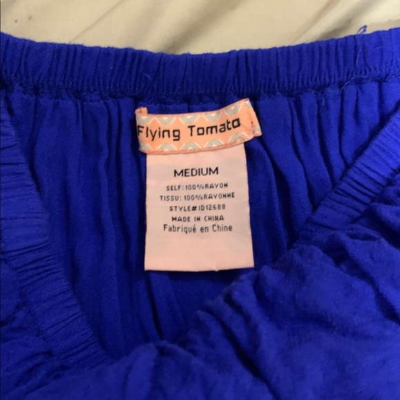 Flying Tomato Blue Maxi Dress with White Embroidery - Picture 2 of 6